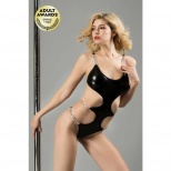 Боди с металлическими цепочками Candy Girl Selene черное - OS