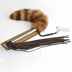 Плеть-щекоталка с хвостом из натурального меха Sitabella, разноцветная