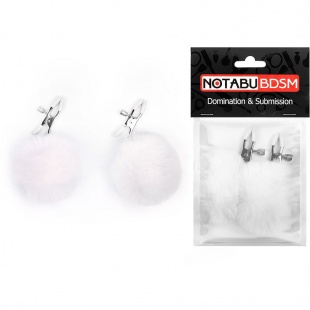 Зажимы на соски с пушком(белый)