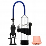 Вакуумная помпа с вибрацией на пульте ду Erozon Penis Pump, прозрачная