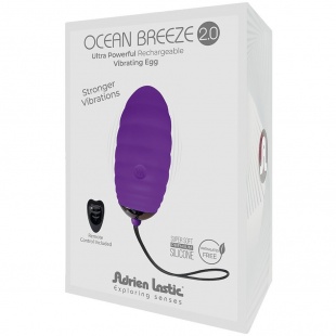Беспроводное виброяйцо «Ocean Breeze 2.0 + Lrs» с пультом ДУ, цвет фиолетовый, Adrien Lastic 40803