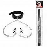 Набор Notabu: ошейник + зажимы на соски, черный