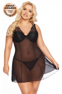 Комбинация и стринги SoftLine Collection Berta , XXXL (черный)