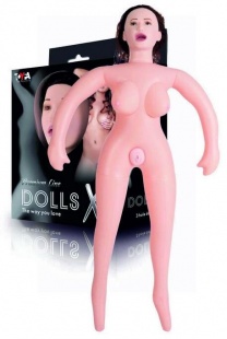 Кукла надувная. Брюнетка. Кибер вставка вагина – анус. 3 отверстия.