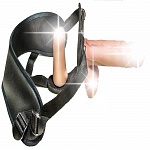 Страпон с реалистичной насадкой и вагинальной пробкой - 16 см. 831403