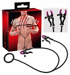 Эрекционное кольцо с зажимами на соски Cock Ring & Clamps
