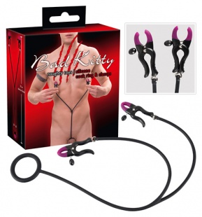 Эрекционное кольцо с зажимами на соски Cock Ring & Clamps
