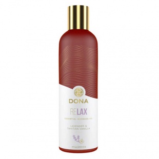 Массажное масло Dona с ароматом тиянской ванили и лаванды - 120 мл.