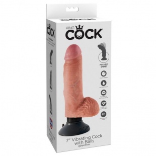 ВИБРОМАССАЖЕР НА ПРИСОСКЕ KING COCK 7 VIBRATING COCK