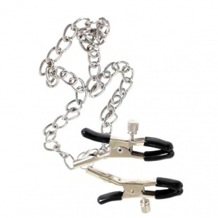Зажимы на соски с цепочкой Nipple clamps, серебристые