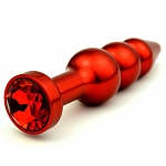 Пробка металл фигурная елочка красная с красным стразом