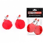 Зажимы на соски с пушком(красный)