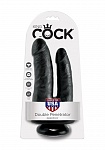 ФАЛЛОИМИТАТОР НА ПРИСОСКЕ ДВОЙНОЙ ЧЕРНЫЙ  KING COCK DOUBLE PENERATOR
