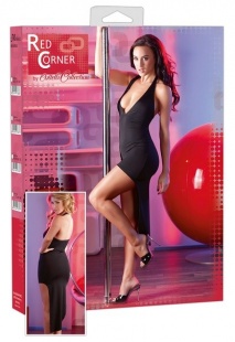 Red Corner миниплатье черное c хвостом  XS