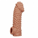 Насадка на фаллос с бугорками и отверстием для мошонки Extreme Sleeve Res 004 M, телесная