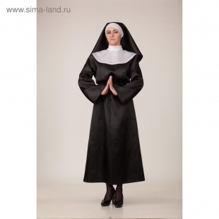 Карнавальный костюм «Монашка», платье, головной убор, р. 46, рост 170 см