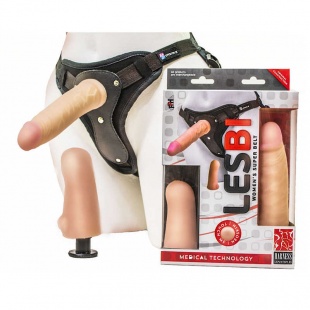Фаллоимитатор неоскин с поясом Harness Lesbian Series 