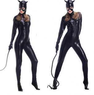 Боди-комбинезон виниловый и маска "Cats"