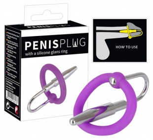 Уретральный стимулятор с  кольцом Penis Plug