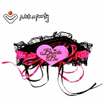 ПОДВЯЗКИ ЧЕРНЫЕ КРУЖЕВА С НАДПИСЬЮ НА СЕРДЕЧКЕ BRIDE TO BE