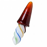 Анальная втулка стеклянная двусторонняя Sexus Glass, разноцветная