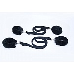 Набор фиксации для кровати,черный мех