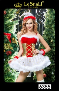 Новогодний эротический костюм Санта-Снегурочка №1 