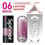 Мастурбатор с вращением Tenga Spinner Brick, прозрачный
