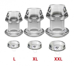 Анальный тоннель "Warmy" (анальный расширитель с отверстием) с пробкой размеры L. XL. XXL