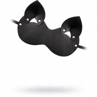 Закрытая черная кожаная маска «Кошка», Штучки-дрючки