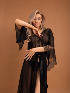 Элегантный пеньюар с отделкой кружевом (Muse) XXXXL/XXXXXL