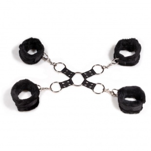 Набор манжет-фиксаторов из нейлона от компании Пикантные Штучки, цвет черный, размер OS, DP525