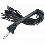 Плетка из натуральной кожи, черная