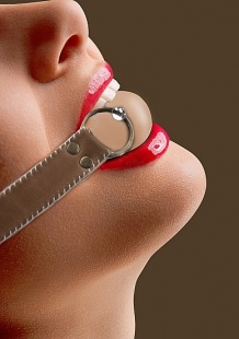 КЛЯП PREMIUM BONDED LEATHER SOLID BALL GAG WITH STRAPS