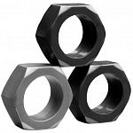 НАБОР ИЗ 3-Х ЭРЕКЦИОННЫХ КОЛЕЦ TOM OF FINLAND 3 PIECE COCK NUTS