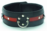 ОШЕЙНИК ЧЕРНО- КРАСНЫЙ НА ПРЯЖКЕ BDSM АРСЕНАЛ