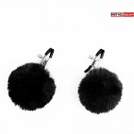 Зажимы на соски с пушком(черный)