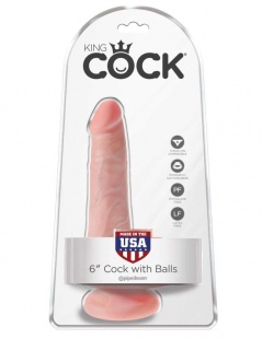 Фаллоимитатор на присоске King Cock 6 Cock with Balls