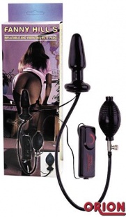 Анальная вибро-втулка Funny Hills, черная с наддувом