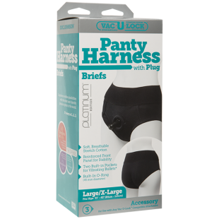 ТРУСИКИ СО ШТЫРЬКОМ ЧЕРНЫЕ PANTY HARNESS LARGE X-LARGE