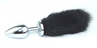  ПРОБКА МЕТАЛЛ   С ЧЕРНЫМ  ХВОСТОМ "4SEXDREAM" 