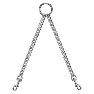 Цепь соединительная двойная с карабинами по обе стороны Джага-Джага, серебристая