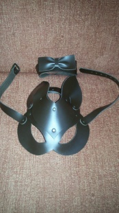 Набор маска, ошейник с бабочкой, с кольцом цвет в ассортименте