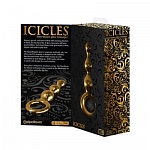 АНАЛЬНЫЙ СТИМУЛЯТОР С РУЧКОЙ МЕТАЛЛ ЗОЛОТО  ICICLES