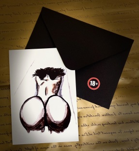 Открытка с конвертом Горячая похоть 18+