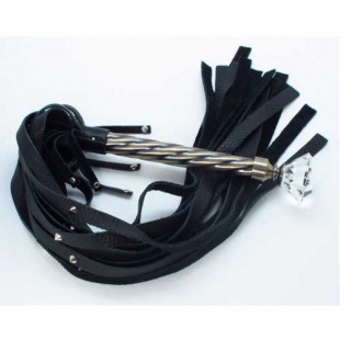 Плеть эксклюзивная с металлической ручкой, черная