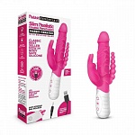 Вибратор с тройной стимуляцией Slim Realistic Double Penetrating Rabbit Vibrator, розовый