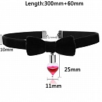 ЧОКЕР ЧЕРНЫЙ С БАНТОМ И КРАСНОЙ КАПЛЕЙ