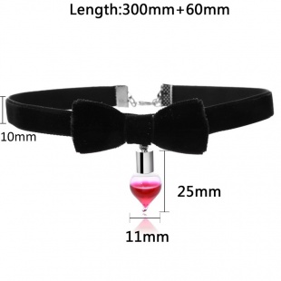 ЧОКЕР ЧЕРНЫЙ С БАНТОМ И КРАСНОЙ КАПЛЕЙ
