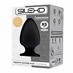Анальная пробка силиконовая с эффектом памяти SilexD Premium Silicone Plug, черная - XS